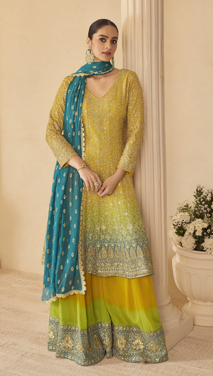 bridesmaid indian haldi wear in yellow