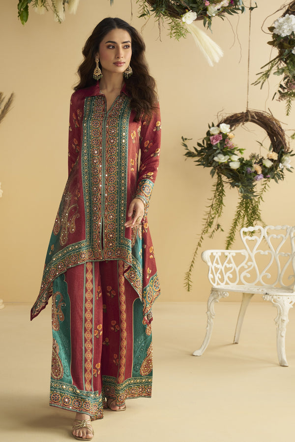 celeb style fashionable readymade dress by sayuri designer catalogue aura