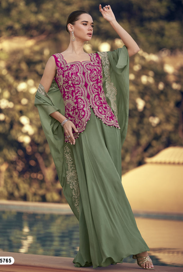 celeb style designer 3 piece fusion wear