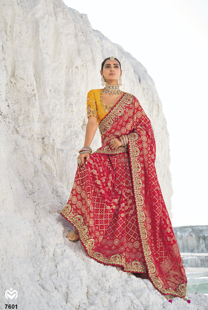 sagaai wear indian bandhej patola saree